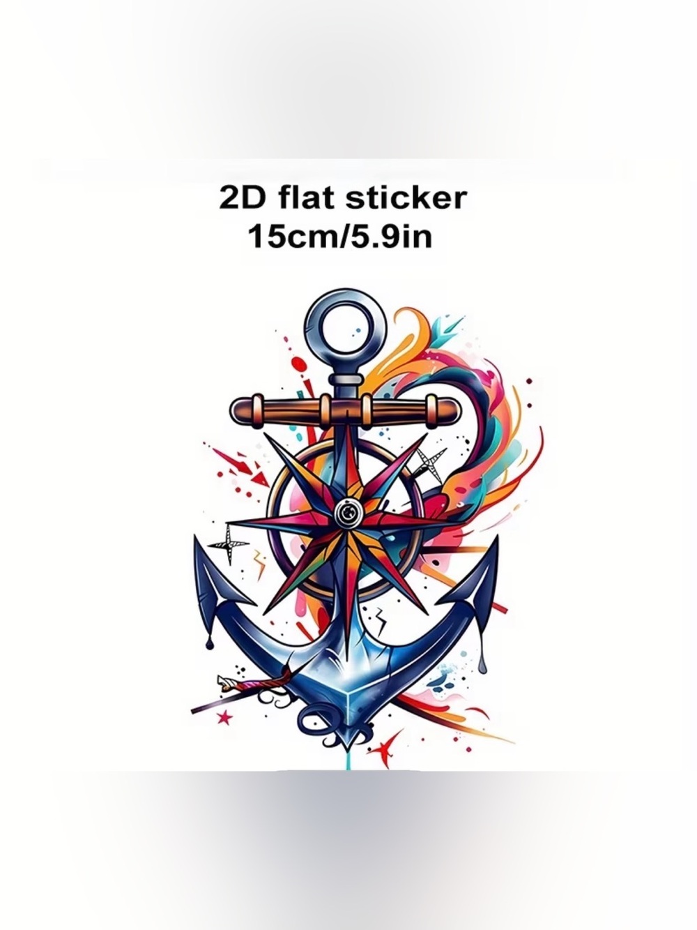 Amazon Multicolor Anchor and Compass Sticker